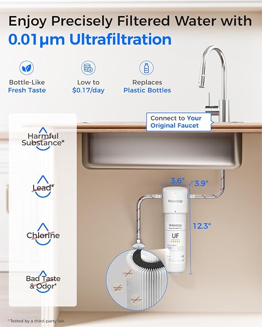 Waterdrop 10UAW-UF 0.01 μm Ultra Filtration Under Sink Water Filter System | - Image 2