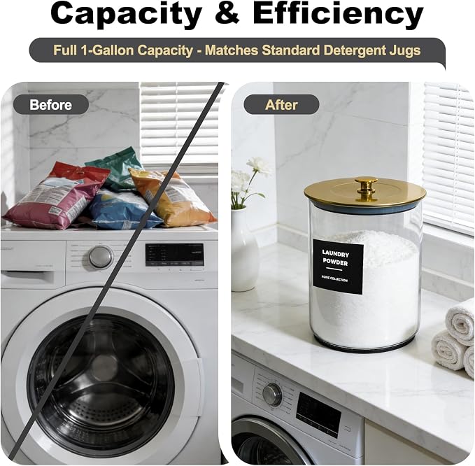 2 Pack 1 Gallon Glass Laundry Detergent Dispenser - Image 5