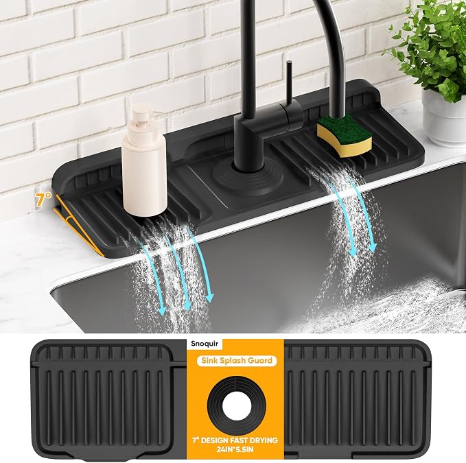 14.6 inch Faucet Mat for Kitchen Sink Splash GuardKitchen Sink Faucet Mat - Image 9