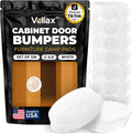 128 White Cabinet Door Bumpers - 1/2 Inch Self Adhesive Rubber Stoppers for Drawers, Damp Pads Cupboards, Cutting Boards, Glass Tops, Picture Frames - Vellax