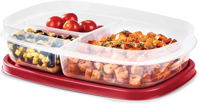 Rubbermaid EasyFindLids Meal Prep Containers 5.1 Cup Red - Image 3