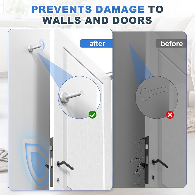 1 Pack Door Stops, Stainless Steel Door Stoppers, No Drilling Door Stops - Image 5
