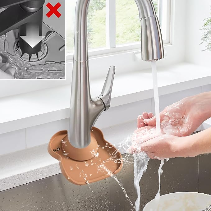 Silicone Faucet Mat for Kitchen Tap Compact Sink Splash Guard Protectors Behind - Image 4