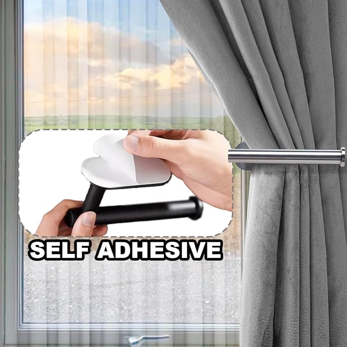 Adhesive Curtain Holdbacks No Drill, Wall Mounted Curtain Tie Backs Hooks - Image 2