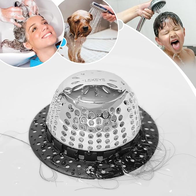 LEKEYE Shower Drain Hair Catcher/Bathtub Drain Cover/Drain Protector - Image 7