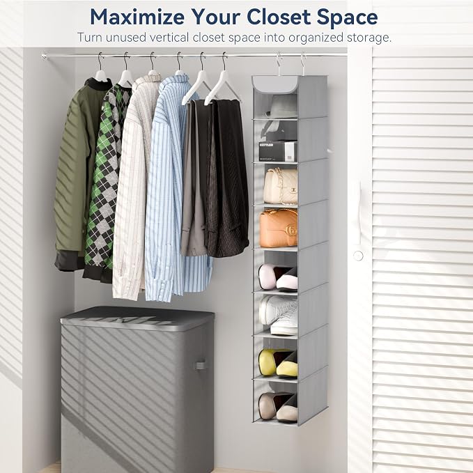 Whitmor Hanging Shoe Organizer, 8 Shelves-Hanging Closet Organizer, Hanging - Image 3