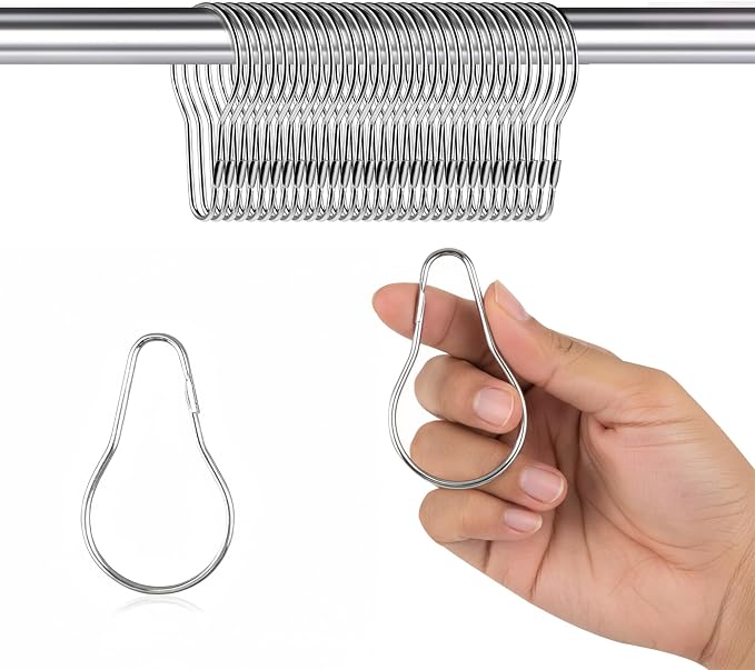 100 Pack Shower Curtain Hooks, 2.5" Metal Shower Curtain Rings, Made of Rust by ClipStripCorp