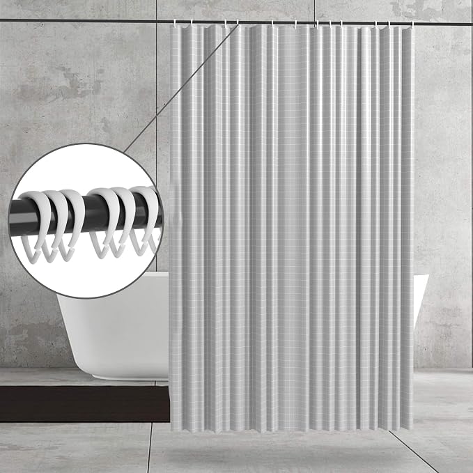 Top-spring White Shower Curtain Hooks 12Pcs Drop Shaped Hooks - Image 6