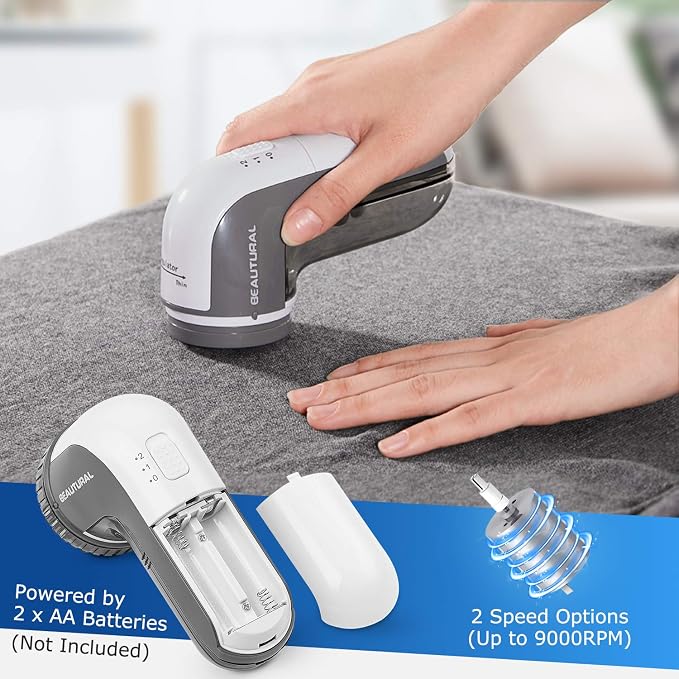 BEAUTURAL Fabric Shaver and Lint Remover, Portable Sweater Defuzzer | Battery - Image 5