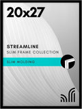 Americanflat 20x27 Picture Frame with Polished Plexiglass - Streamline Collection - Thin Border Picture Frame for Wall Display - Hanging Hardware Included - Black