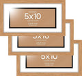 Homeforia 5x10 Business License Frame Wood, High End Natural Oak 5 x 10 Document Certificate Frames with Mat 4x9 inch, 10x5 Light Wooden Frames for Wall or Tabletop, Tempered Glass, Wall Kit, Set of 3