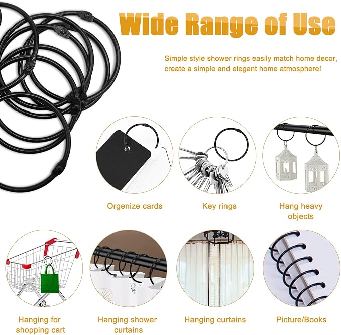 Shower Curtain Hooks Rings, Glide Smoothly Round Shower Rings - Image 6