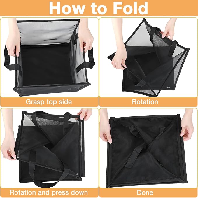 Zopeal 1 Pack Collapsible Mesh Laundry Basket, Single-layer | 13 Inch Square - Image 3