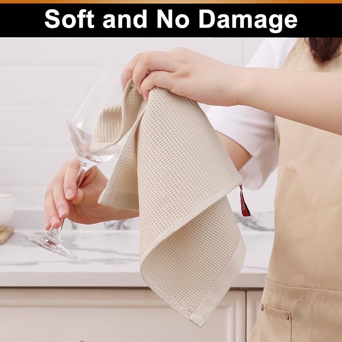 Homaxy 100% Cotton Waffle Weave Dish Cloths, 8 Pack - Image 4