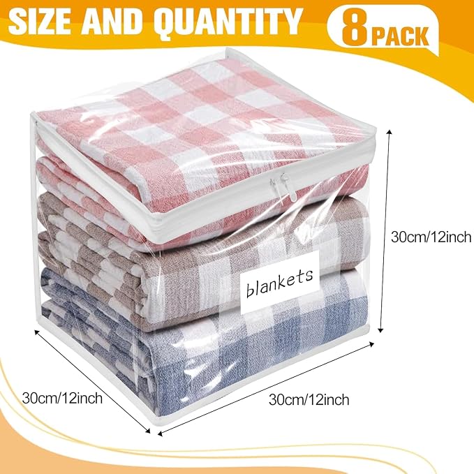 Plastic Storage Bags with Easy-Glide Zipper, Durable Clear Vinyl Zippered - Image 3