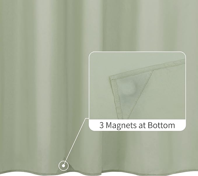 ALYVIA SPRING Waterproof Fabric Shower Curtain or Liner Sage Green - Image 2