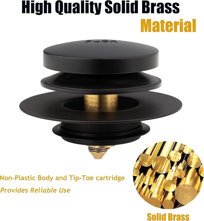 Universal Tip Toe Bath Drain Stopper and Cover, Bathtub Drain Stopper, Replaces - Image 5
