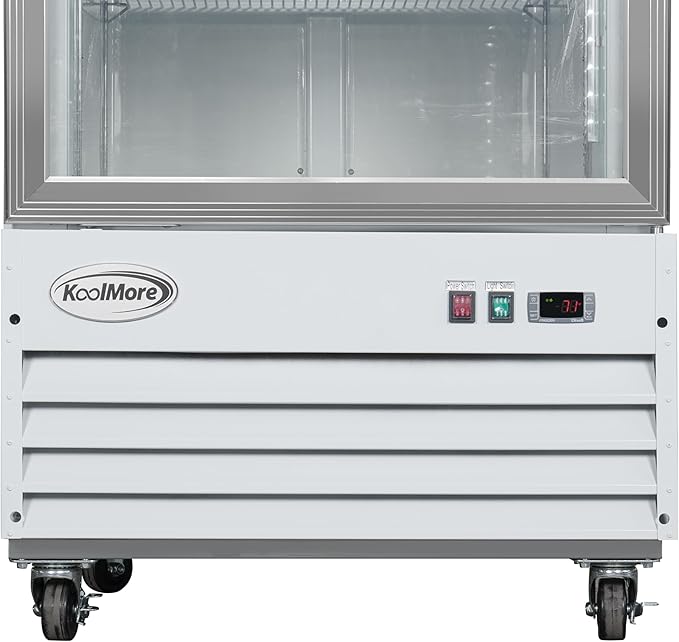 KoolMore 31 in. Commercial One Glass Door Display Upright Freezer Merchandiser in White 23 Cu. Ft. (MDF-1GD-23C-WH)