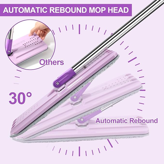 BOSHENG Mop and Bucket with Wringer Set, Hands Free Flat Floor Mop and Bucket - Image 4
