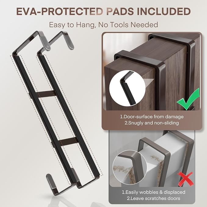 FYY 2 Packs Over The Door Hooks, Double Sided Door Hanger Hook - Image 4