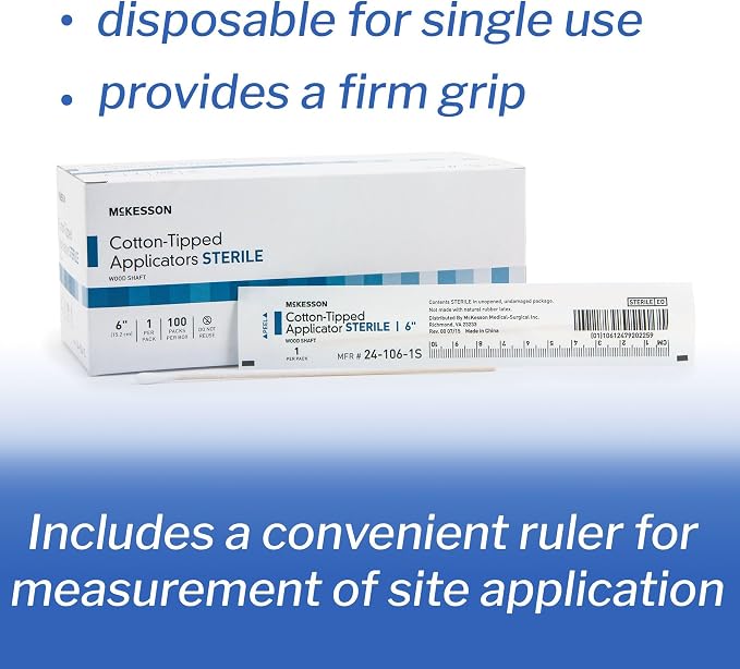 McKesson Cotton Tipped Applicator, Individually, 6 in, 1000 ct, 100 per Box | - Image 2