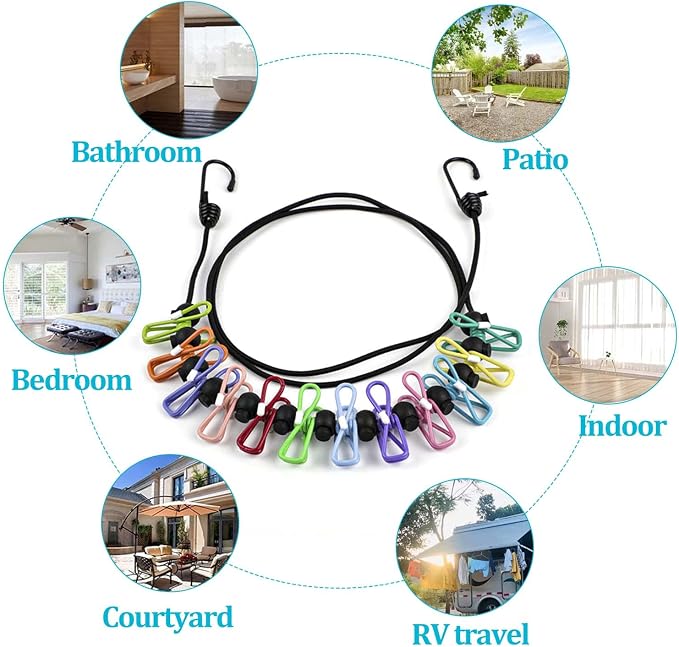 Travel Clothesline, Retractable Clothesline Camping Washing Line - Image 4