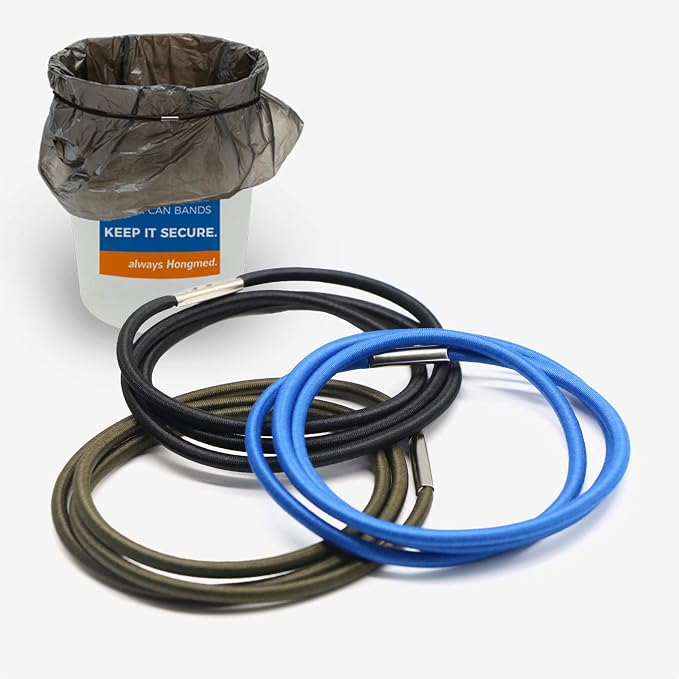 Trash Can Rubber Bands Fit 8 to 32 Gallon Cans, Hongmed Garbage Elastic Bands by Hongmed
