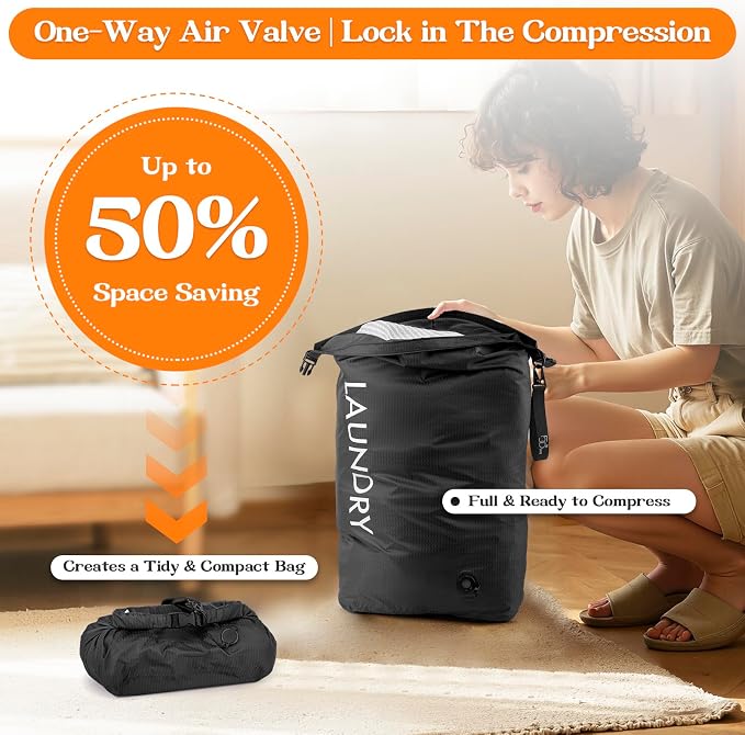 Compression Laundry Bag for Travel, Dirty Clothes Travel Laundry Bag - Image 5