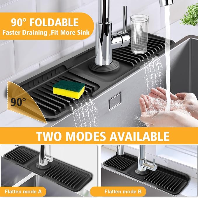 17.7-Inch Kitchen Sink Splash Guard Mat | 7° Slope - Image 3