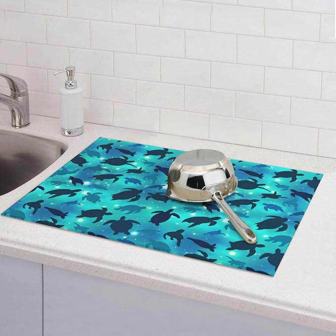 Sea Turtles Blue Dish Drying Mat - Image 7