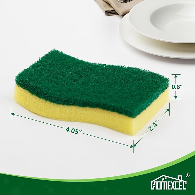 HOMEXCEL 24PK Sponges Kitchen, Heavy Duty Dish Scrubber Sponge - Image 7