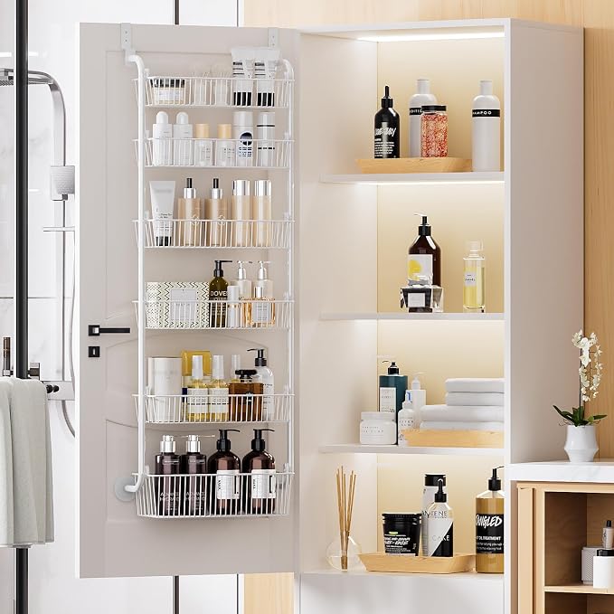 Delamu Large Over the Door Pantry Organizer, 6-Tier Metal Pantry Door - Image 8