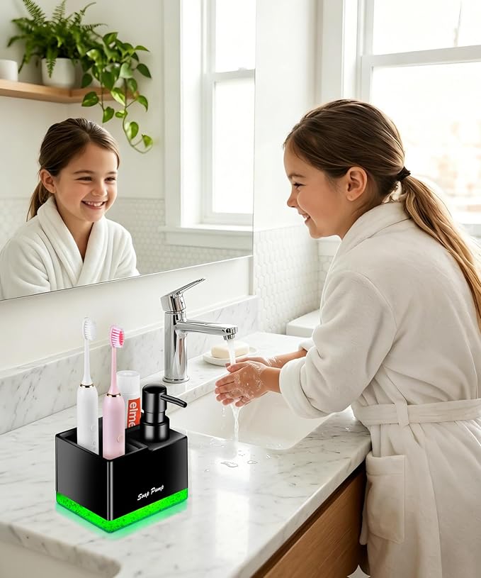 Dish Soap Dispenser with Sponge Holder, Small Hand Soap Dispenser with Sponge - Image 4