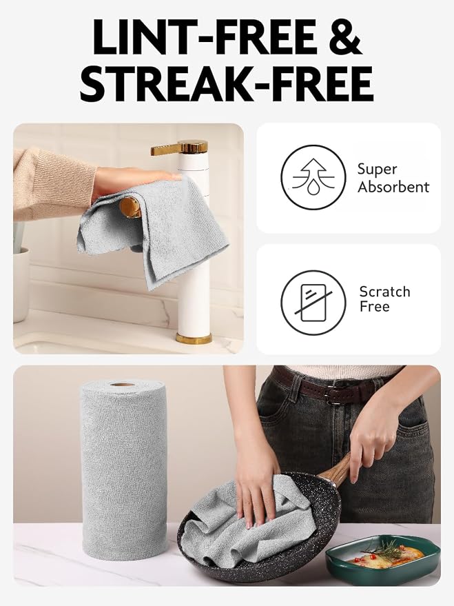 Fantasticlean Microfiber Cleaning Cloth Roll- 75 Sheets, Tear-away Microfiber - Image 6