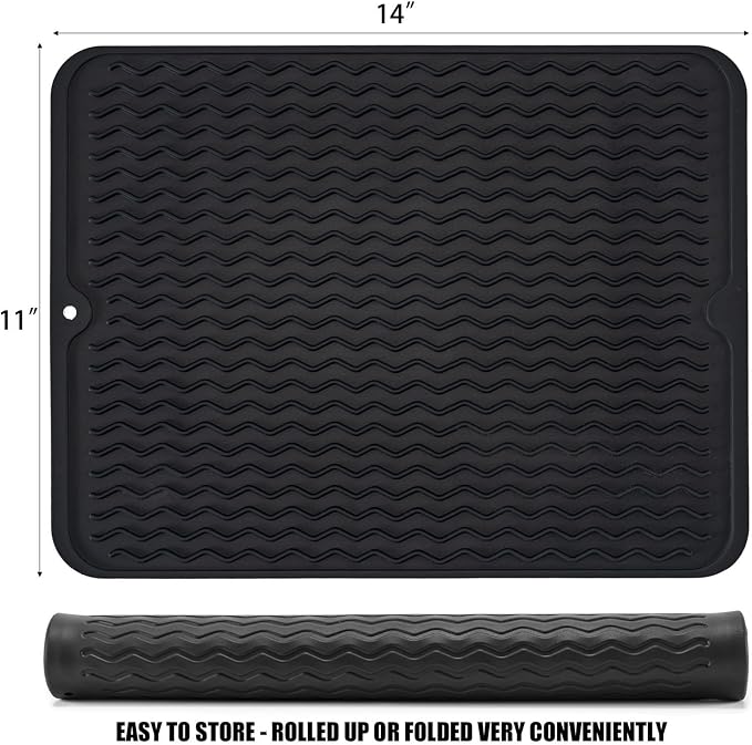 Large 14" x 11" Silicone Dish Drying Mat - Image 2