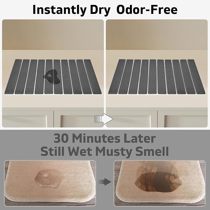 Large Stone Dish Drying Mats for Kitchen Counter, Fast Drying Collapsible - Image 2