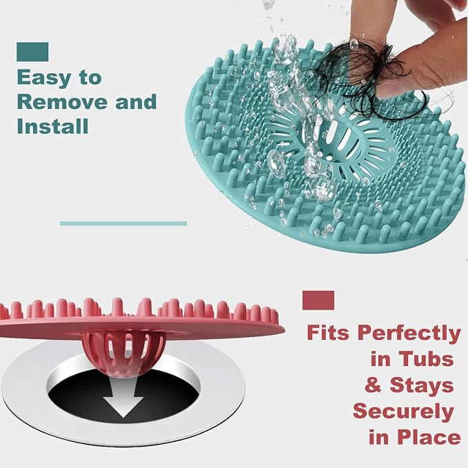 Silicone Hair Catcher for Shower Drain & Bathtub – 3 Pack | Anti-Clog Drain - Image 9