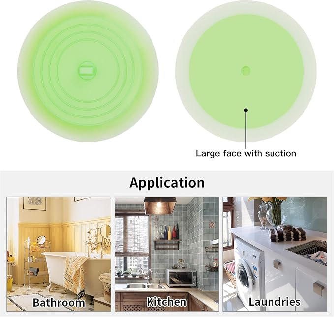 tifanso 2PCS 6" Silicone Bathtub Drain Stopper & Hair Catcher - Image 2