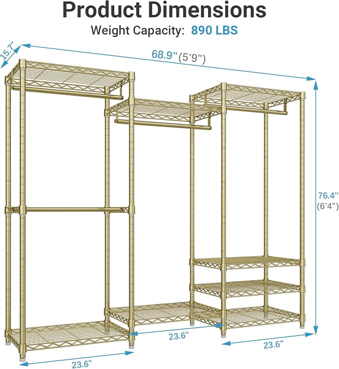 VIPEK V5 Heavy Duty Clothes Rack, Freestanding Modular Closet System, 4 x 23.6 - Image 5