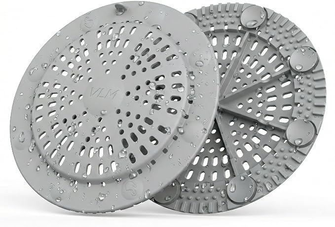 VLM 2 Pack Shower Drain Hair Catcher, Upgraded Drain Cover by VLM