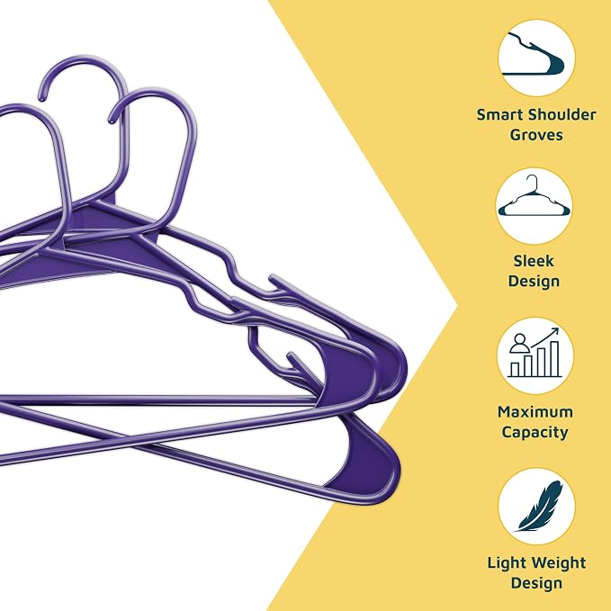 Lifemaster Plastic Clothes Hangers – Heavy Duty Hanger Set, - Image 4