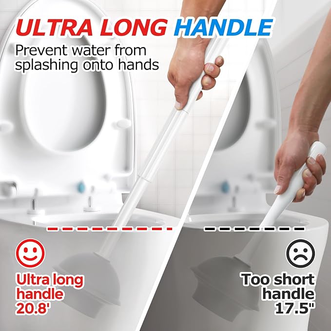 FORASTO 2in1 Toilet Brush & Plunger Set, Bathroom Essentials - Image 2