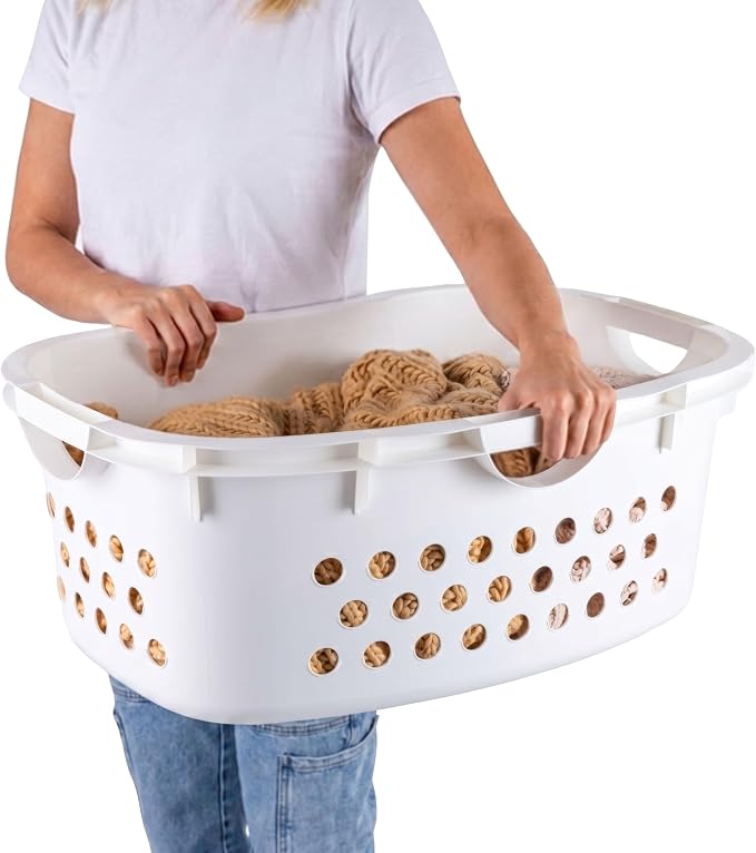 IRIS USA Laundry Basket, 51L Plastic Hip Hold Hamper, 4 Pack, 1.5 Bushel - Image 4