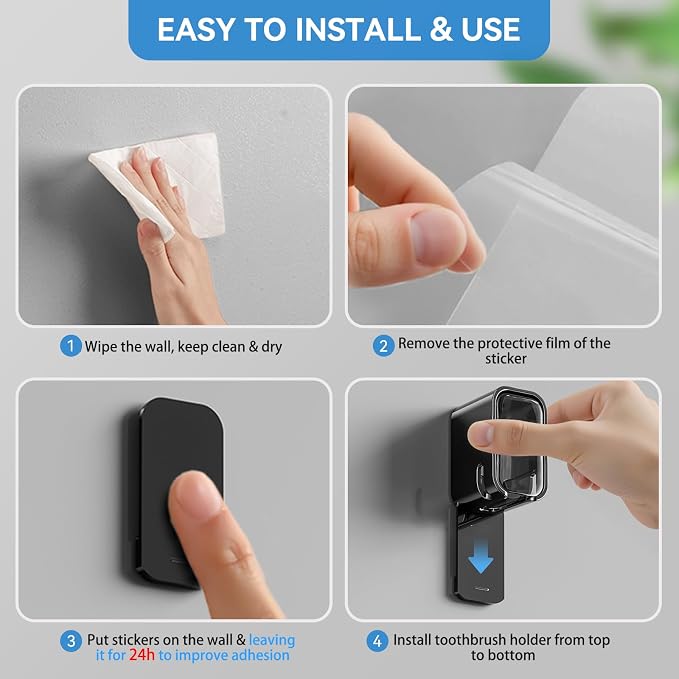 MOPMS Single Slot Toothbrush Holders Wall Mounted - Image 7