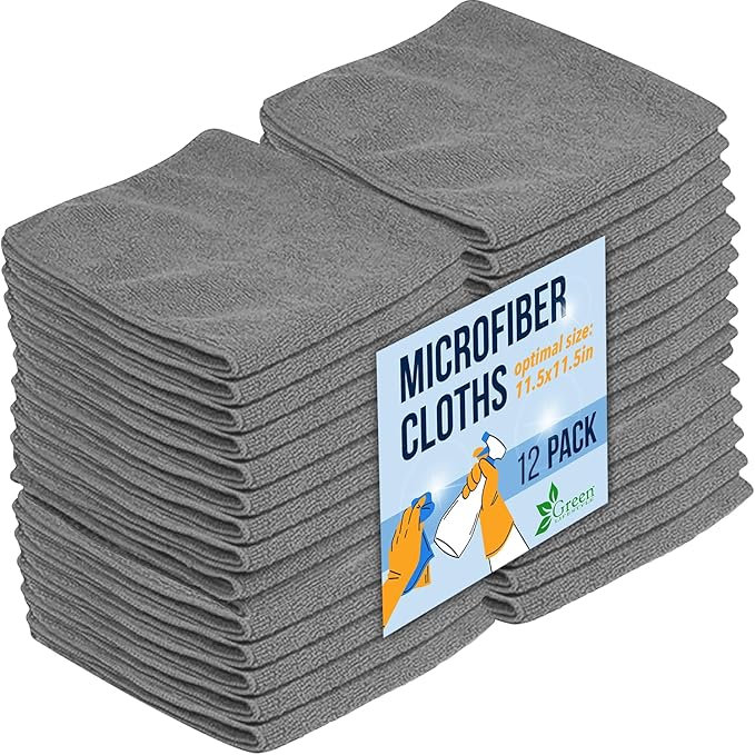 GREEN LIFESTYLE Microfiber Cleaning Cloth 11.5" x 11.5" 12 Pack by GreenLifeStyle