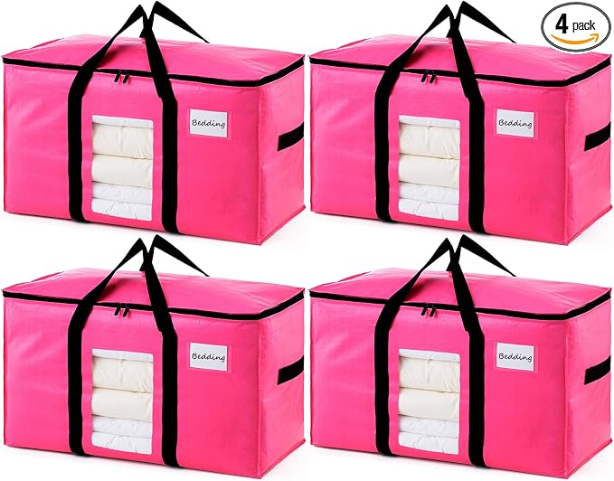 TAILI 4 Pack Pink Extra Large Moving Bags, Storage Bags by TAILI