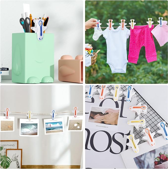 Plastic Clothes Pins Colorful Clothespins-Non-Slip Laundry Clips 24 PCS | - Image 2