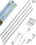 LED Display Light Bar Kit - (4) 16inches Plug-in Linkable Strip Lights for Large Display Cabinet - Series + Parallel Connection - White 6000K
