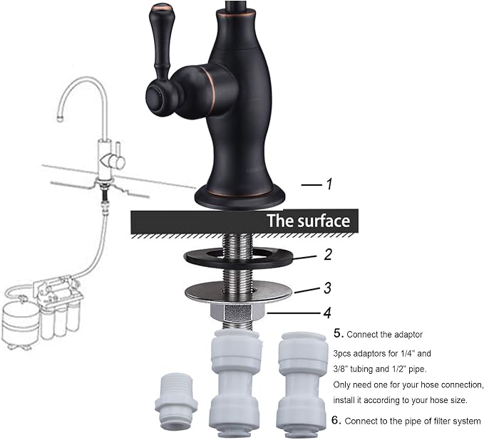 Delle Rosa Drinking Water Faucet, Stainless Steel Kitchen Water Filter Faucet - Image 6