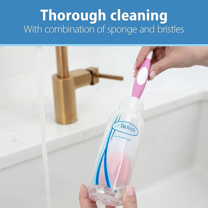 Dr. Brown's Reusable Sponge Baby Bottle Cleaning Brush + Soft Touch Bottle Brush - Image 5